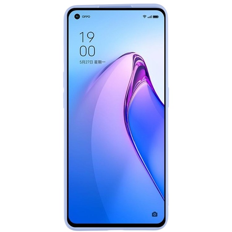TPU Back Shell for Oppo Reno8 5G (Global Version) , Fingerprint Free Matte Protective Cover Phone Case - Light Purple