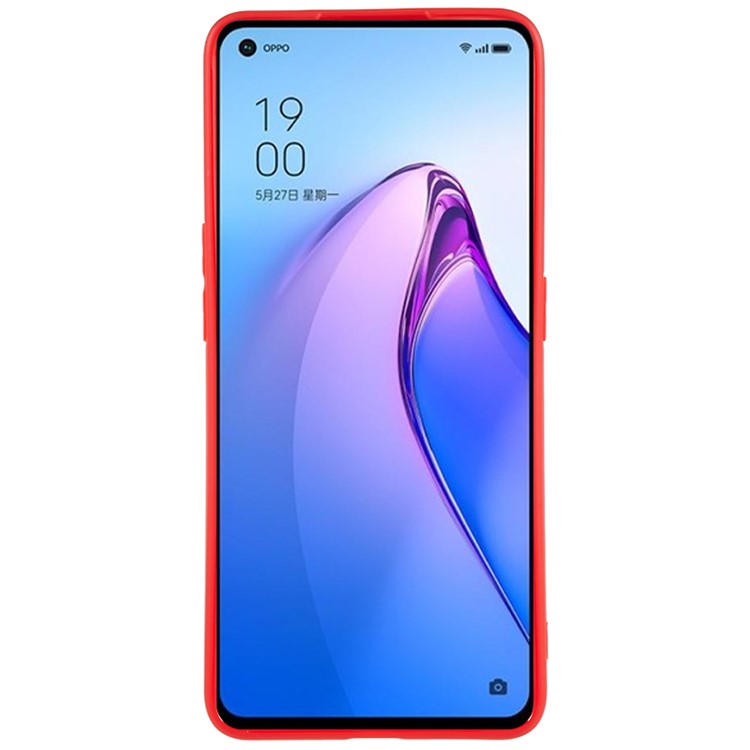 TPU Back Shell for Oppo Reno8 5G (Global Version) , Fingerprint Free Matte Protective Cover Phone Case - Red