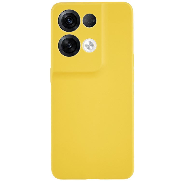 TPU Back Shell for Oppo Reno8 5G (Global Version) , Fingerprint Free Matte Protective Cover Phone Case - Yellow