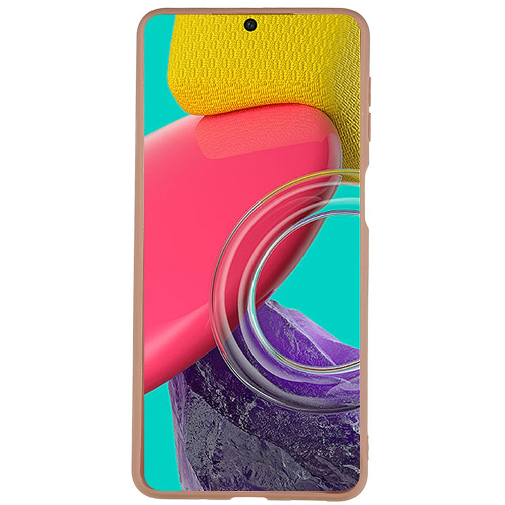For Samsung Galaxy M53 5G Soft TPU Matte Phone Case Anti-fingerprint Anti-drop Back Cover - Khaki