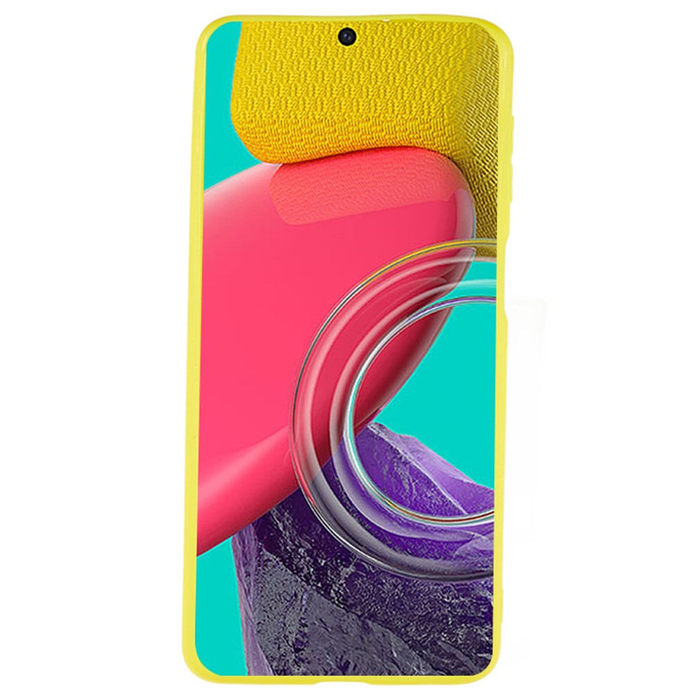 For Samsung Galaxy M53 5G Soft TPU Matte Phone Case Anti-fingerprint Anti-drop Back Cover - Yellow