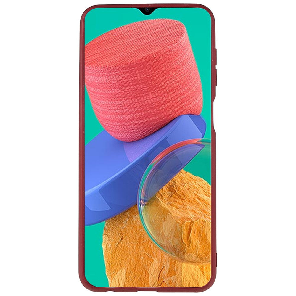 TPU Phone Case for Samsung Galaxy M33 5G (Global Version) Fingerprint Free Matte Phone Cover - Wine Red