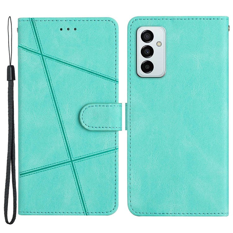 Wallet Phone Case for Samsung Galaxy F23 5G / M23 5G Shockproof PU Leather Cover Crazy Horse Texture Stand Case with Strap - Green