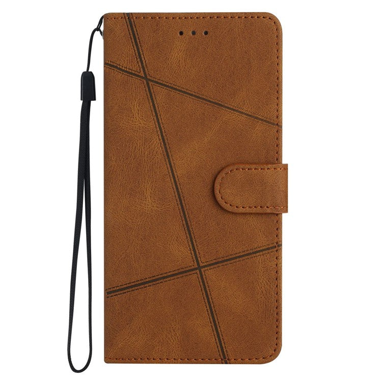 Wallet Phone Case for Samsung Galaxy F23 5G / M23 5G Shockproof PU Leather Cover Crazy Horse Texture Stand Case with Strap - Brown