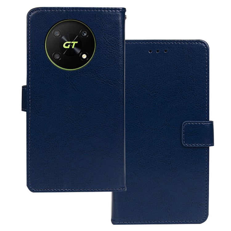 IDEWEI For Honor X40 GT 5G / X9 5G / X30 5G / Magic4 Lite 5G Wallet Feature Magnetic Closure Phone Case Crazy Horse Texture PU Leather Flip Cover with Stand - Blue