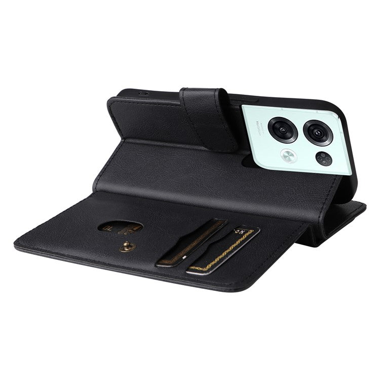 KT Multi-functional Series-1 for Oppo Reno8 Pro 5G (Global Version) / Reno8 Pro+ (China) 5G PU Leather Phone Cover Stand Wallet Scratch-resistant Case with 10 Card Slots - Black