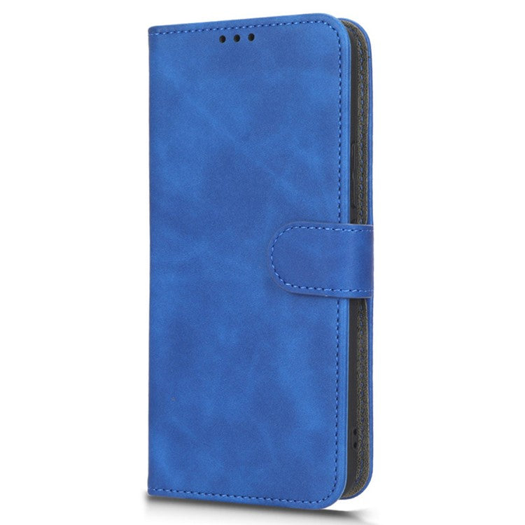 For Infinix Hot 20i 4G PU Leather Stand Magnetic Absorption Case Skin-Touch Feeling Shockproof Wallet Flip Phone Cover - Blue