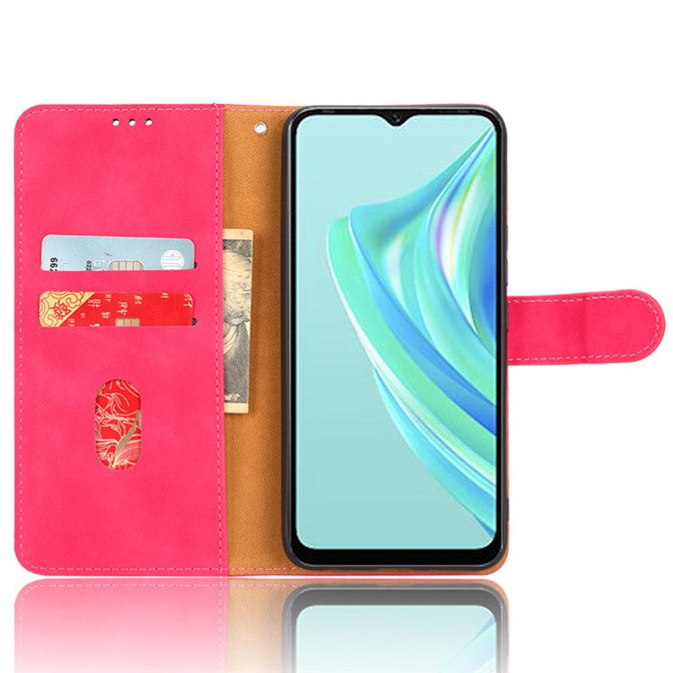 For Infinix Hot 20i 4G PU Leather Stand Magnetic Absorption Case Skin-Touch Feeling Shockproof Wallet Flip Phone Cover - Rose