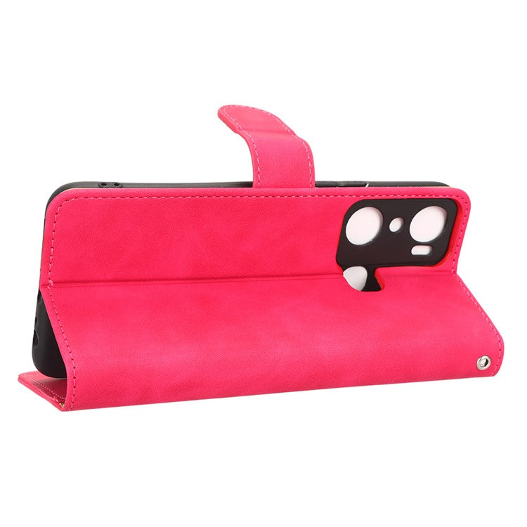 For Infinix Hot 20i 4G PU Leather Stand Magnetic Absorption Case Skin-Touch Feeling Shockproof Wallet Flip Phone Cover - Rose