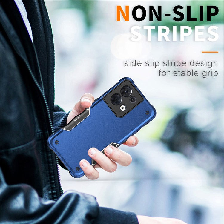 Shockproof Case for Oppo Reno8 5G (Global Version) Phone Case Anti-Drop Hard PC Soft TPU Protective Cover - Blue