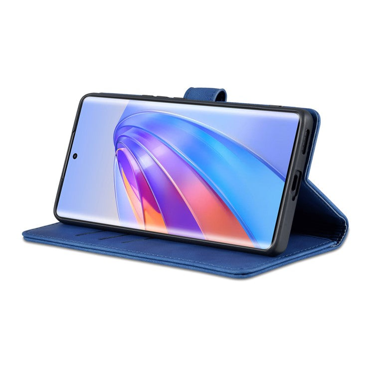AZNS For Honor X40 5G Phone Protective Flip Cover Shockproof PU Leather + TPU Interior Case with Stand - Blue