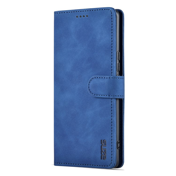 AZNS For Honor X40 5G Phone Protective Flip Cover Shockproof PU Leather + TPU Interior Case with Stand - Blue