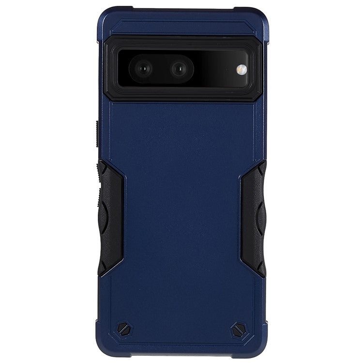 For Google Pixel 7 5G Hard PC + Soft TPU Shockproof Case Anti-slip Grip Protective Phone Back Cover - Blue