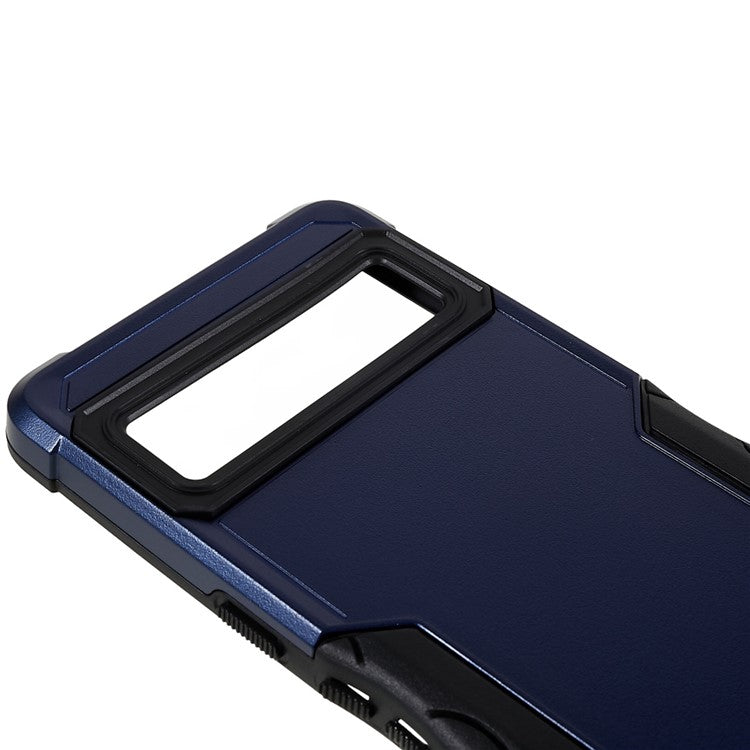 For Google Pixel 7 5G Hard PC + Soft TPU Shockproof Case Anti-slip Grip Protective Phone Back Cover - Blue