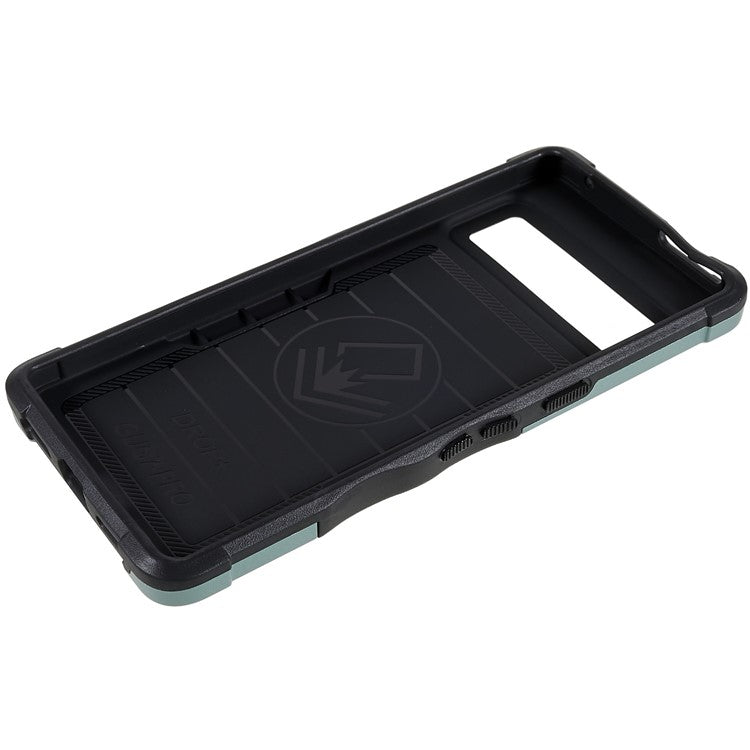 For Google Pixel 7 5G Hard PC + Soft TPU Shockproof Case Anti-slip Grip Protective Phone Back Cover - Green