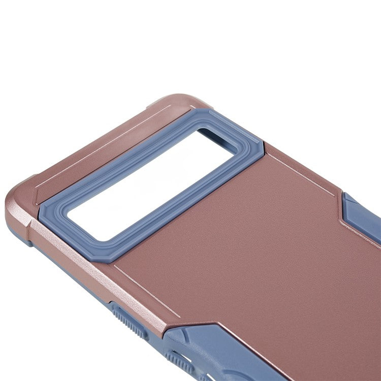 For Google Pixel 7 5G Hard PC + Soft TPU Shockproof Case Anti-slip Grip Protective Phone Back Cover - Rose Gold