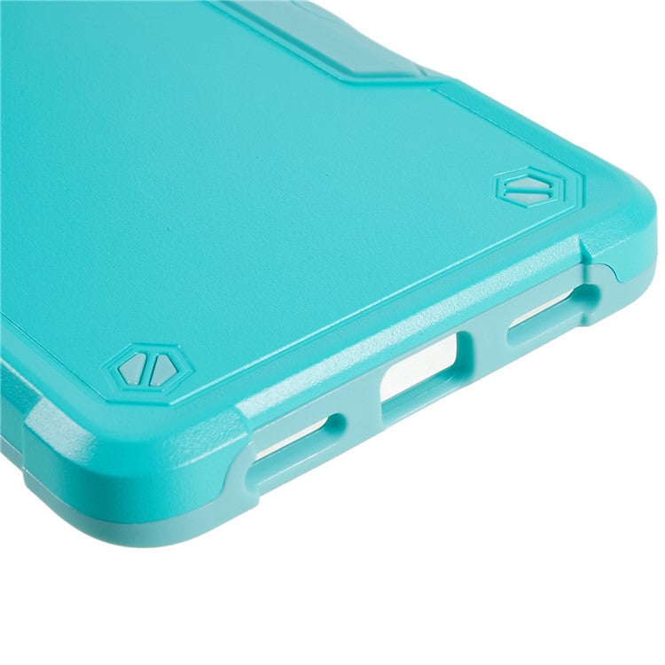 For Google Pixel 7 5G Hard PC + Soft TPU Shockproof Case Anti-slip Grip Protective Phone Back Cover - Mint Green