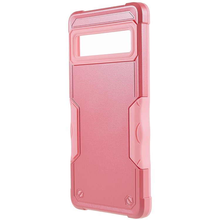 For Google Pixel 7 5G Hard PC + Soft TPU Shockproof Case Anti-slip Grip Protective Phone Back Cover - Pink