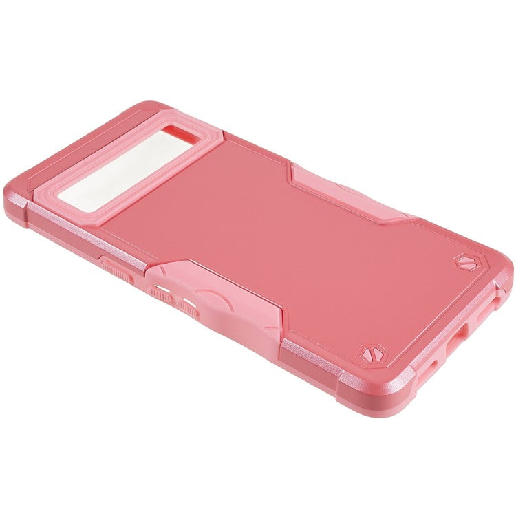 For Google Pixel 7 5G Hard PC + Soft TPU Shockproof Case Anti-slip Grip Protective Phone Back Cover - Pink