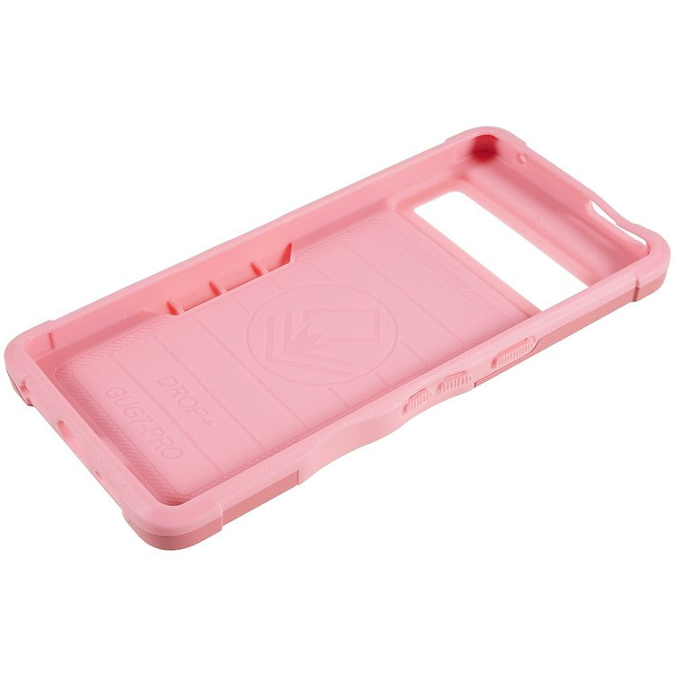 For Google Pixel 7 5G Hard PC + Soft TPU Shockproof Case Anti-slip Grip Protective Phone Back Cover - Pink