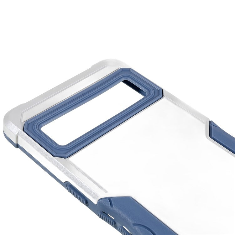 For Google Pixel 7 5G Hard PC + Soft TPU Shockproof Case Anti-slip Grip Protective Phone Back Cover - White