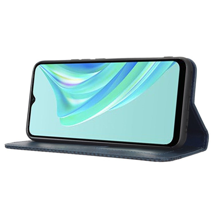 For Infinix Hot 20i 4G X665C / X665E Imprinted Pattern PU Leather Phone Case Retro Wallet Stand Cover - Blue