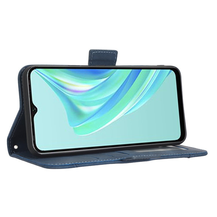 For Infinix Hot 20i 4G X665C / X665E PU Leather Stand Wallet Phone Cover Multiple Card Slots Anti-Drop Case - Blue