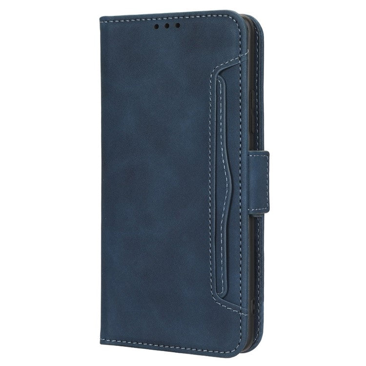 For Infinix Hot 20i 4G X665C / X665E PU Leather Stand Wallet Phone Cover Multiple Card Slots Anti-Drop Case - Blue
