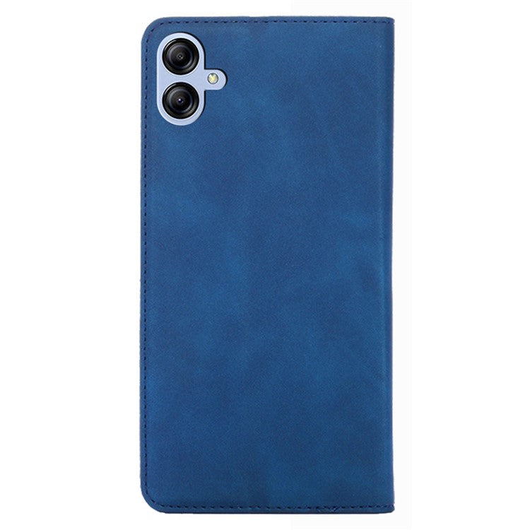 Stand Case for Samsung Galaxy A04e 4G / F04 4G / M04 4G , Fall Protection Skin-touch Feeling Magnetic Auto-absorbed Mobile Phone Cover - Blue
