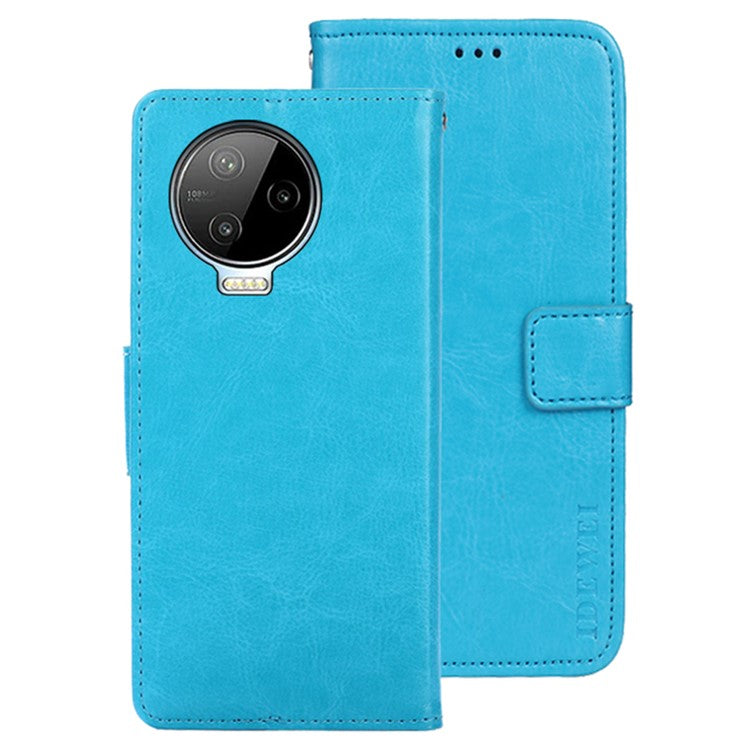 IDEWEI For Infinix Note 12 Pro 4G Crazy Horse Texture PU Leather Flip Stand Wallet Cover Phone Shell Protective Case - Sky Blue