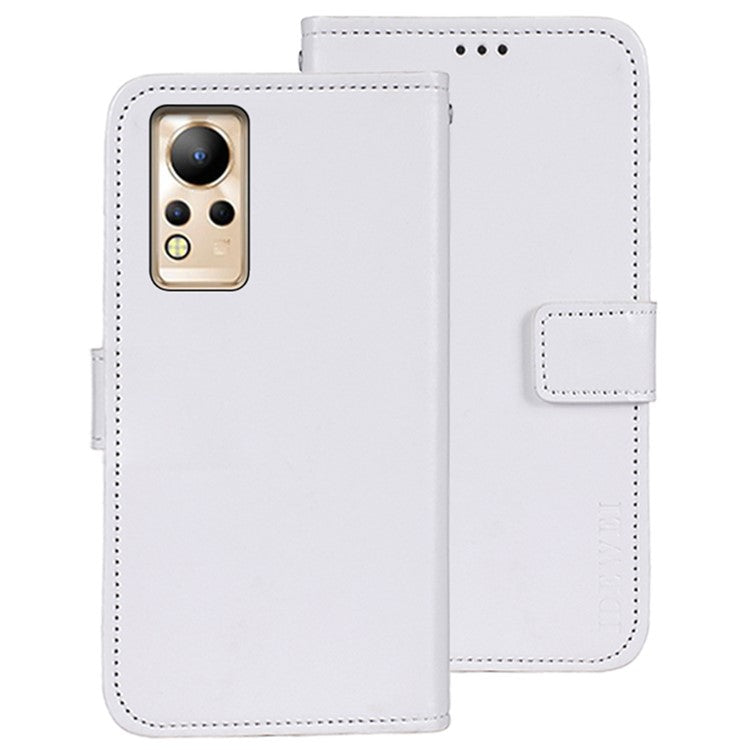 IDEWEI For Infinix Note 12 4G Crazy Horse Texture PU Leather Flip Wallet Cover Phone Shell Stand Feature Protective Case - White