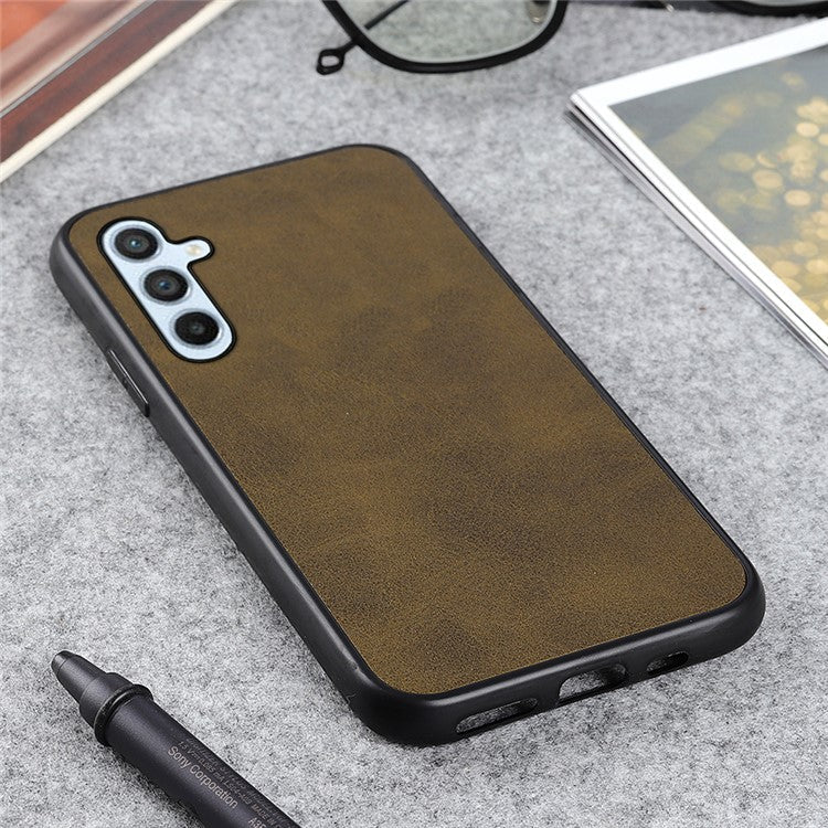 For Samsung Galaxy A54 5G Cell Phone Case Hard PC+TPU+PU Leather Cowhide Texture Dustproof Anti-Scratch Phone Cover - Green