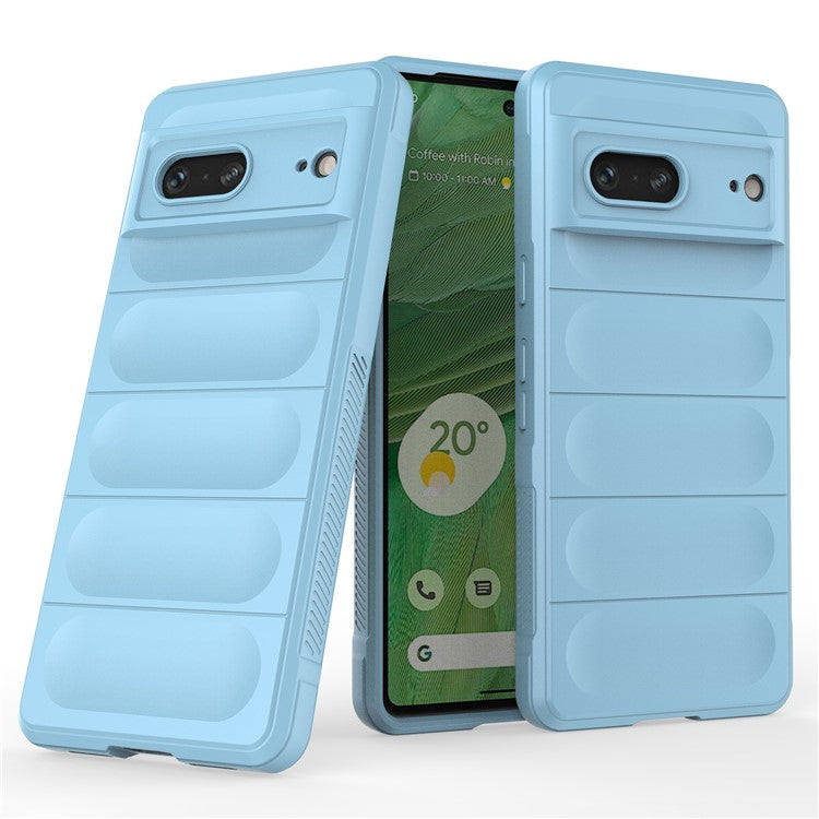 For Google Pixel 7 5G Drop-proof Smartphone Back Cover Flexible TPU Protective Phone Case - Baby Blue