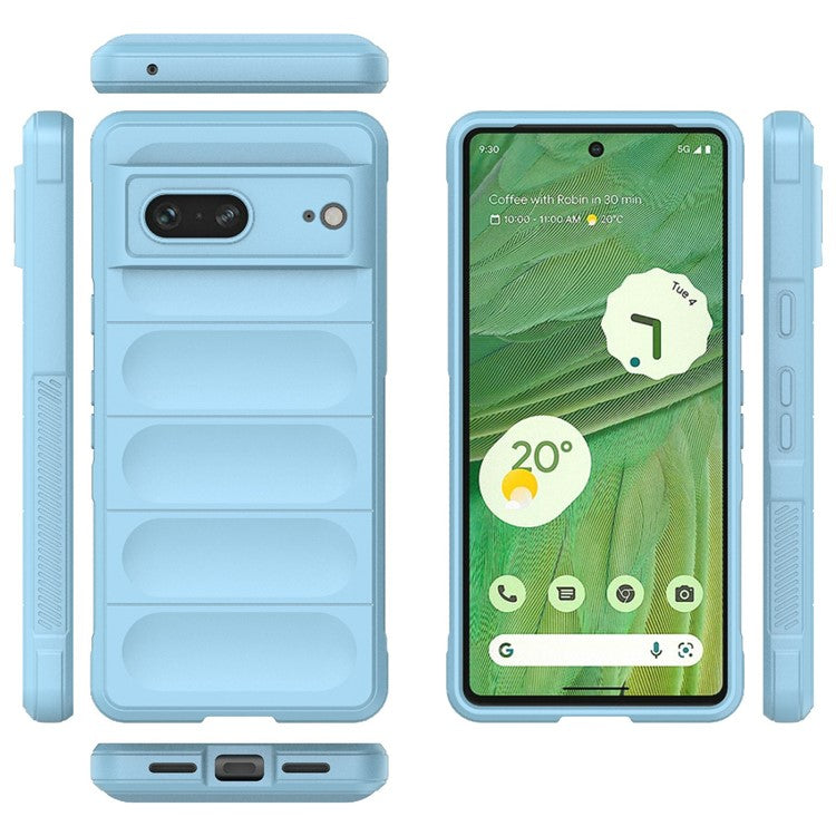 For Google Pixel 7 5G Drop-proof Smartphone Back Cover Flexible TPU Protective Phone Case - Baby Blue