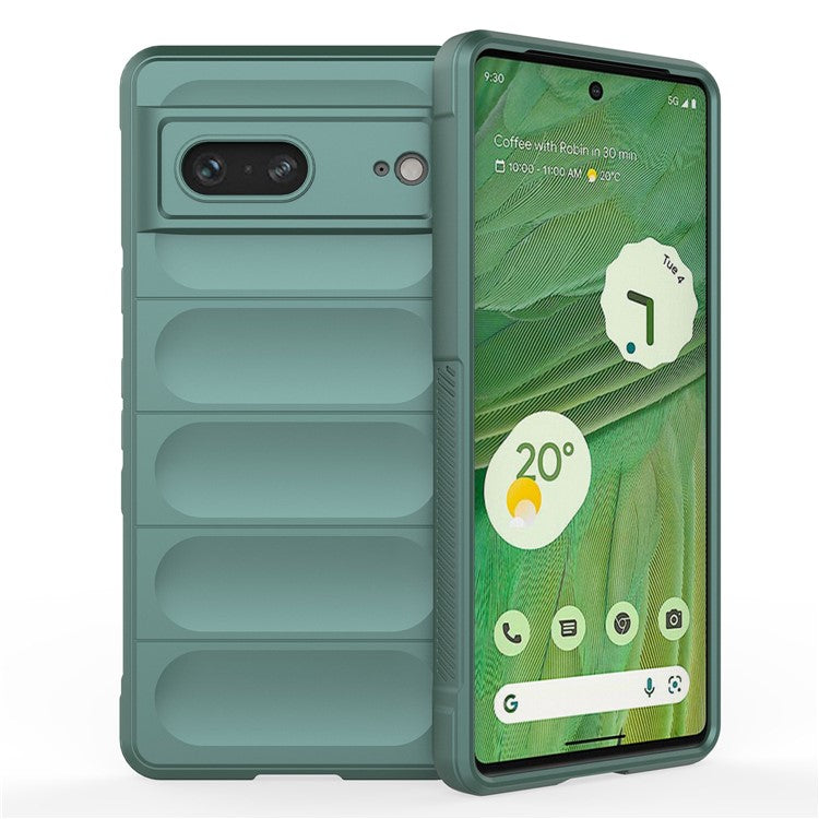 For Google Pixel 7 5G Drop-proof Smartphone Back Cover Flexible TPU Protective Phone Case - Green