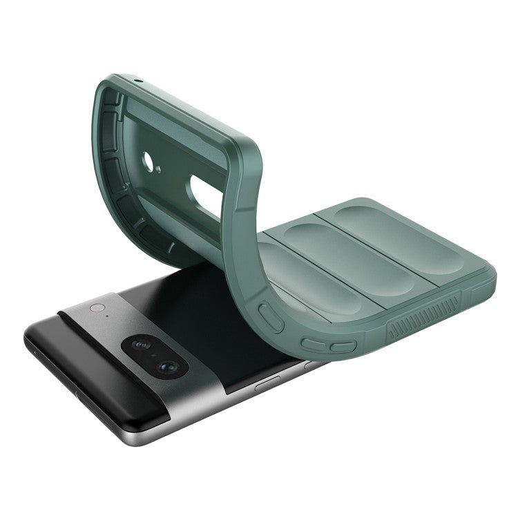 For Google Pixel 7 5G Drop-proof Smartphone Back Cover Flexible TPU Protective Phone Case - Green