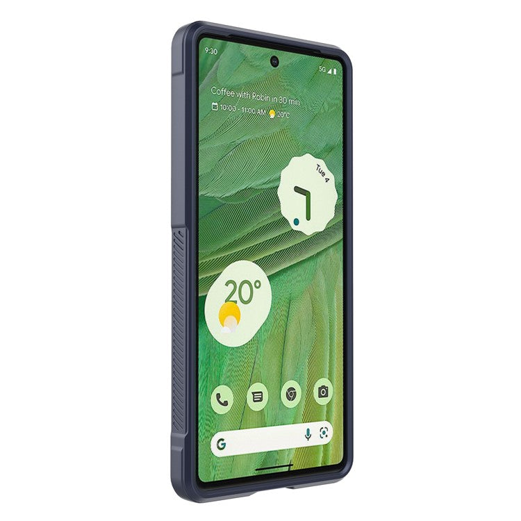 For Google Pixel 7 5G Drop-proof Smartphone Back Cover Flexible TPU Protective Phone Case - Dark Blue