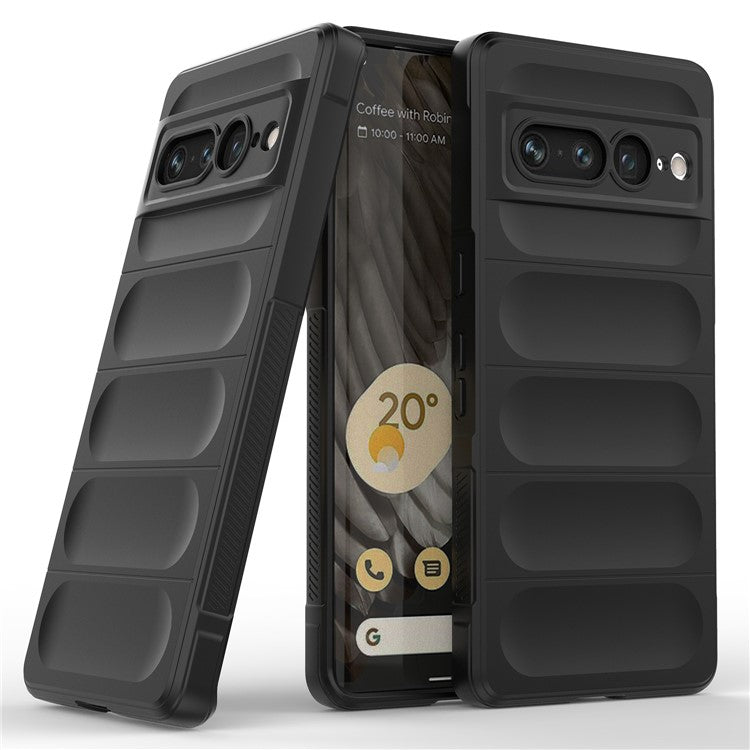 Anti-drop Phone Case For Google Pixel 7 Pro 5G Soft TPU Impact-Resistant Smartphone Back Cover - Black