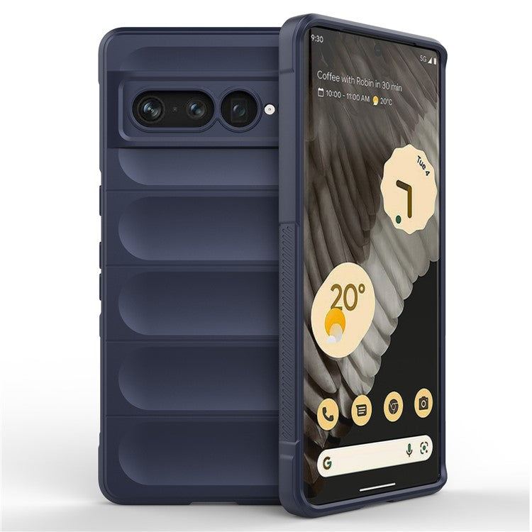 Anti-drop Phone Case For Google Pixel 7 Pro 5G Soft TPU Impact-Resistant Smartphone Back Cover - Dark Blue