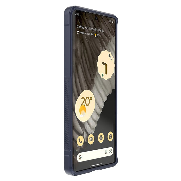 Anti-drop Phone Case For Google Pixel 7 Pro 5G Soft TPU Impact-Resistant Smartphone Back Cover - Dark Blue