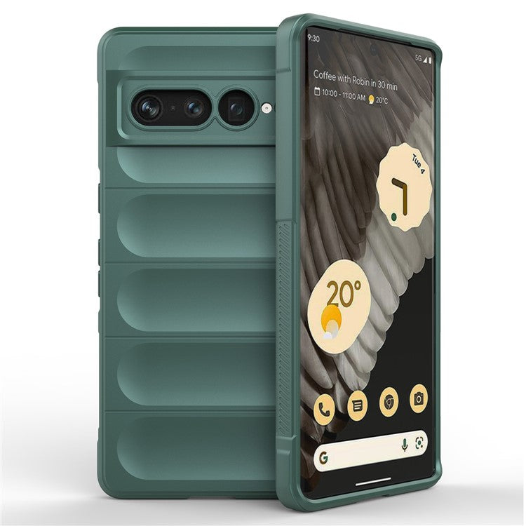Anti-drop Phone Case For Google Pixel 7 Pro 5G Soft TPU Impact-Resistant Smartphone Back Cover - Green