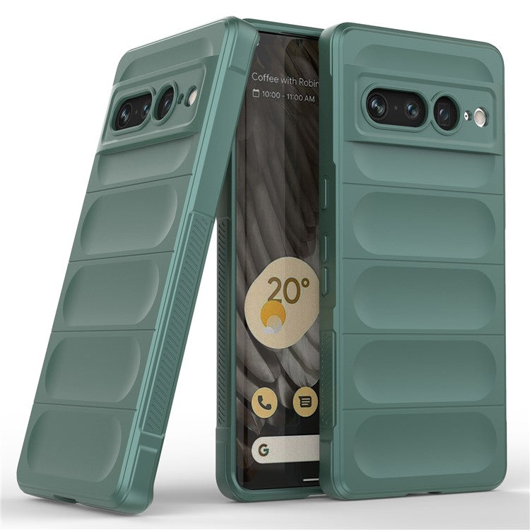 Anti-drop Phone Case For Google Pixel 7 Pro 5G Soft TPU Impact-Resistant Smartphone Back Cover - Green