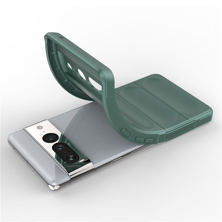 Anti-drop Phone Case For Google Pixel 7 Pro 5G Soft TPU Impact-Resistant Smartphone Back Cover - Green