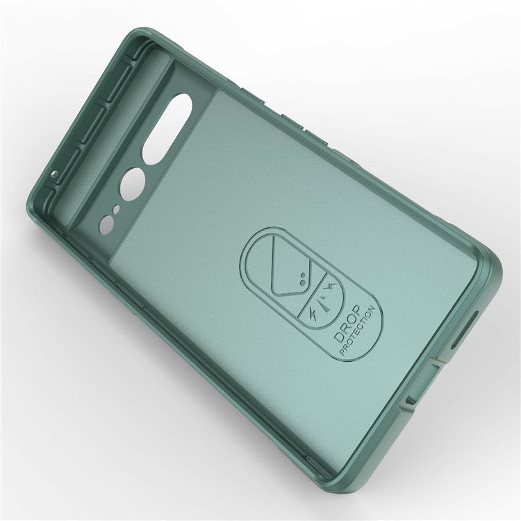 Anti-drop Phone Case For Google Pixel 7 Pro 5G Soft TPU Impact-Resistant Smartphone Back Cover - Green