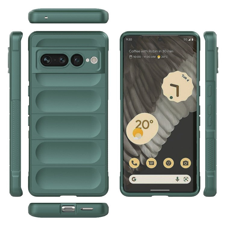 Anti-drop Phone Case For Google Pixel 7 Pro 5G Soft TPU Impact-Resistant Smartphone Back Cover - Green