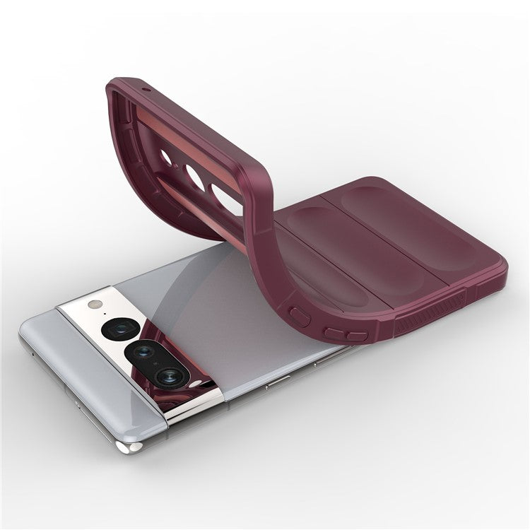 Anti-drop Phone Case For Google Pixel 7 Pro 5G Soft TPU Impact-Resistant Smartphone Back Cover - Wine Red