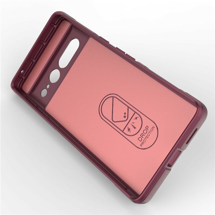 Anti-drop Phone Case For Google Pixel 7 Pro 5G Soft TPU Impact-Resistant Smartphone Back Cover - Wine Red