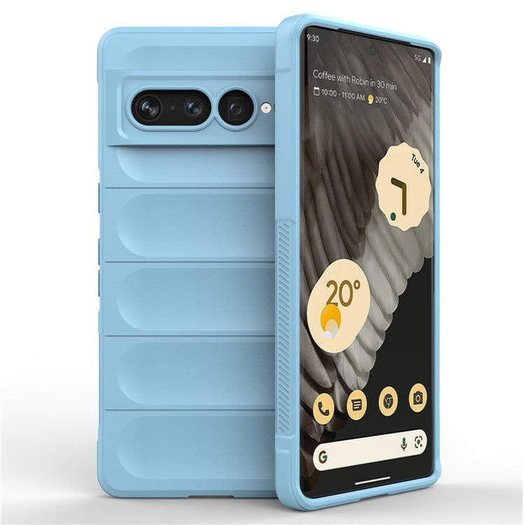 Anti-drop Phone Case For Google Pixel 7 Pro 5G Soft TPU Impact-Resistant Smartphone Back Cover - Baby Blue