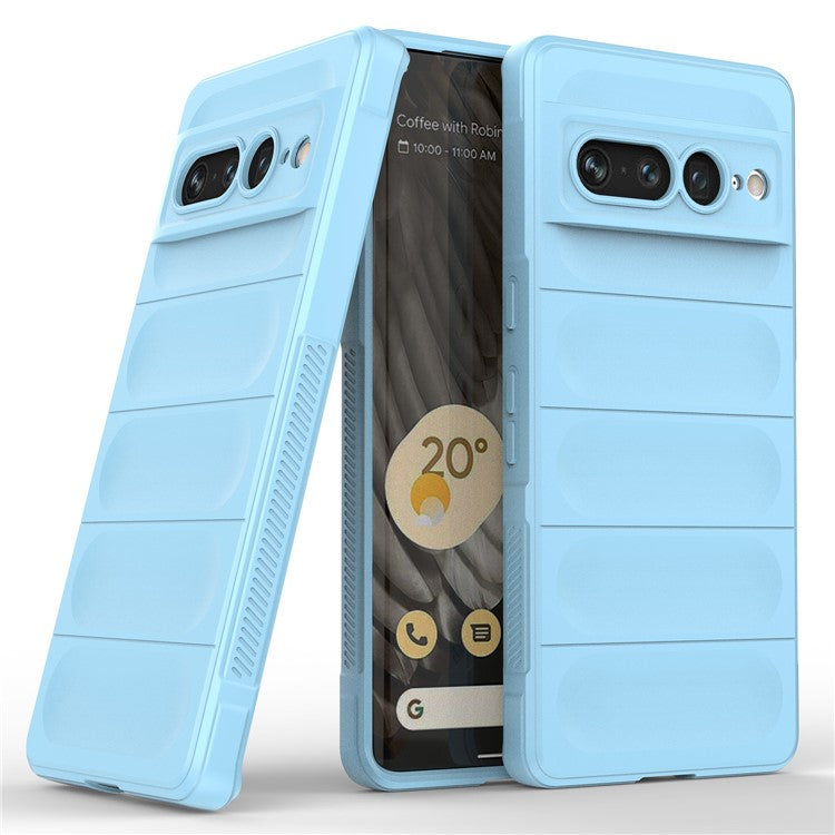 Anti-drop Phone Case For Google Pixel 7 Pro 5G Soft TPU Impact-Resistant Smartphone Back Cover - Baby Blue