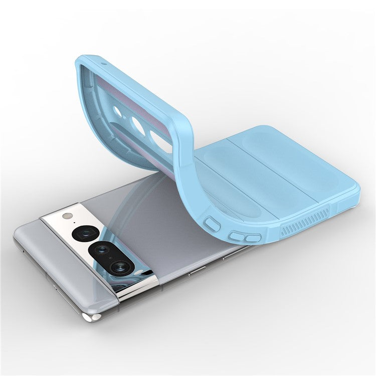 Anti-drop Phone Case For Google Pixel 7 Pro 5G Soft TPU Impact-Resistant Smartphone Back Cover - Baby Blue